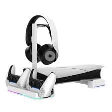 IPEGA RGB Horizontal Cooling Stand with Charging Station & Headset Hol 1