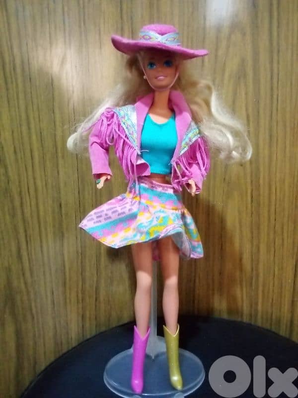 WESTERN FUN/SUNCHARM Barbie rare Mattel1989 great doll+her own clothes 1