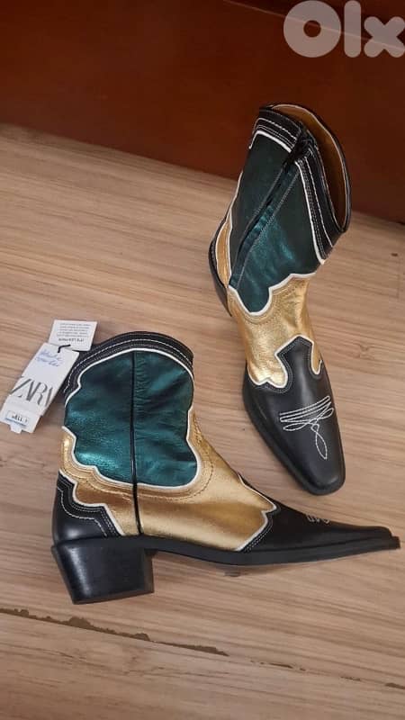 zara new real leather boots 7