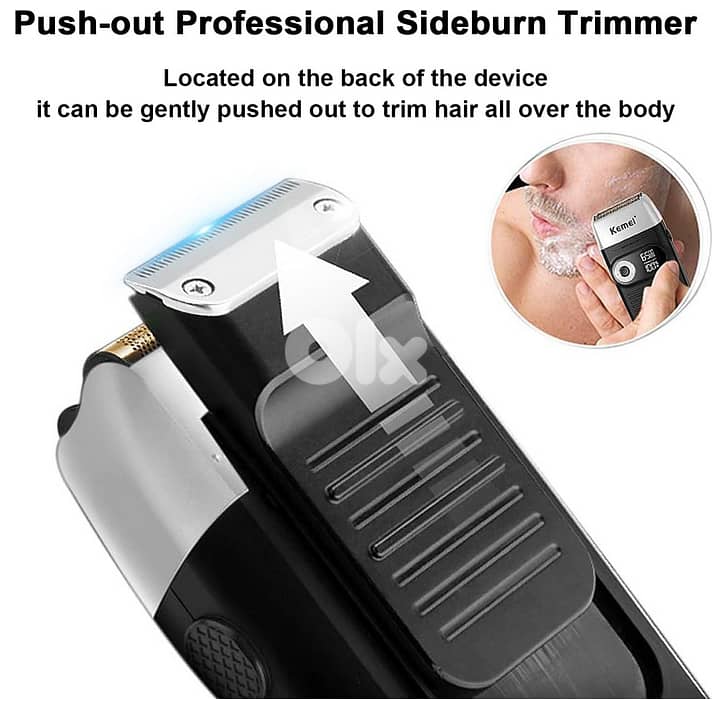 KEMEI Men's Shaving Razor, Rechargeable with Beard Trim Titanium foil 2