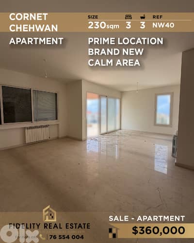 Apartment for sale in Cornet Chehwan NW40 شقة  للبيع في قرنة شهوان