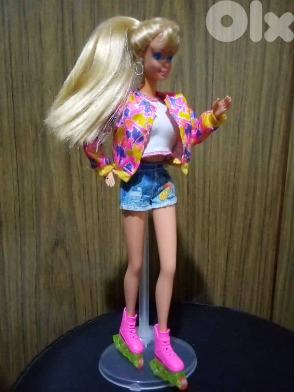 ROLLERBLADE Barbie Mattel91 Rare vintage +own Roller shoes great doll 7