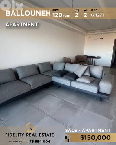 Apartment for sale in Ballouneh GH271 شقة للبيع في بلونة