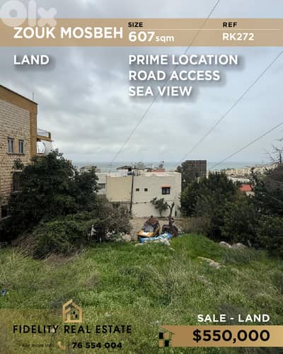 Land for sale in Zouk Mosbeh RK272 أرض للبيع في زوق مصبح