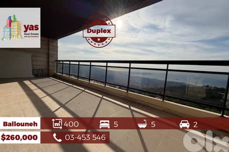 Ballouneh 400m2 Duplex | Prime Location | Panoramic View | Catch |TYT
