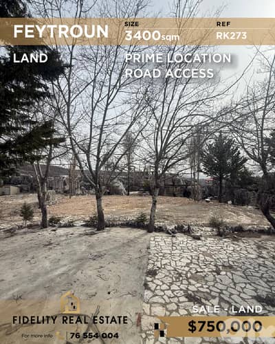 Land for sale in Feytroun RK273 أرض للبيع في فيطرون