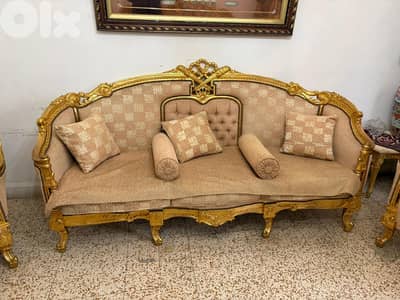 صالون حفر ستيل مذهب بورق الذهب