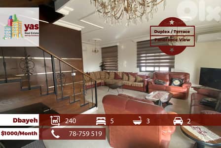 Dbayeh 240m2 | Duplex | Terrace | Panoramic VIew | PAN