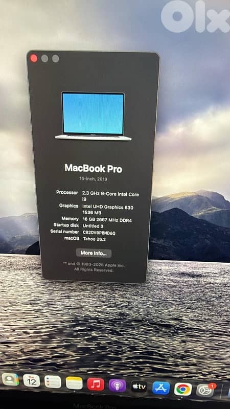 Macbookpro 2019 core i9 2