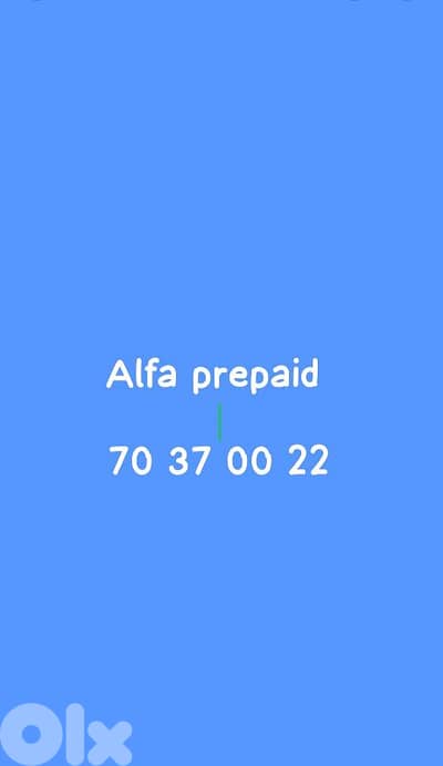 alfa prepaid number for sale