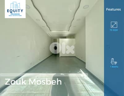 70 SQM Shop For Rent In Zouk Mosbeh Prime Location #RK12325