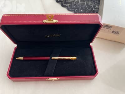 Authentic Cartier Must de Cartier Red Gold Plated Ballpoint Pen