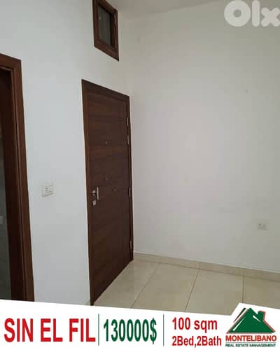 100 sqm Apartment For Sale in Sin El Fil سن الفيل