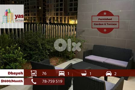 Dbayeh/Waterfront 76m2 | Furnished | Rent | High End | Garden | PAN