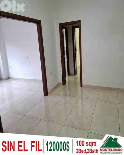 100 sqm Apartment For Sale in Sin El Fil سن الفيل