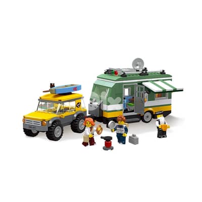 Constructor City Car With Camper & Figures - سيارة مدينة مع مقطورة