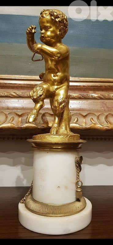 Grand Tour Style Gilt Bronze Putti Garniture with Malachite & Onyx 7