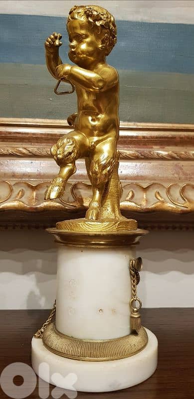 Grand Tour Style Gilt Bronze Putti Garniture with Malachite & Onyx 8
