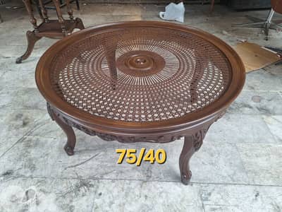 طاولة صالون وسط وجه مقشش يدوي فرنسي انتيك