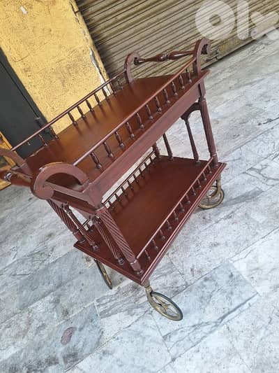 trolley bar عرباية مشروب انتيك خشب جوز