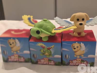 Roblox Adopt Me McDonald's Toys - 2 Dogs & 1 Turtle (One New!)