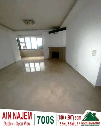 180 sqm Duplex For Rent in Ain Najem عين نجم with 20 sqm Terrace