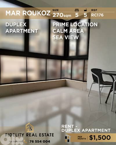 Apartment Duplex for rent in Mar Roukoz RC176 شقة دوبلكس للإيجار