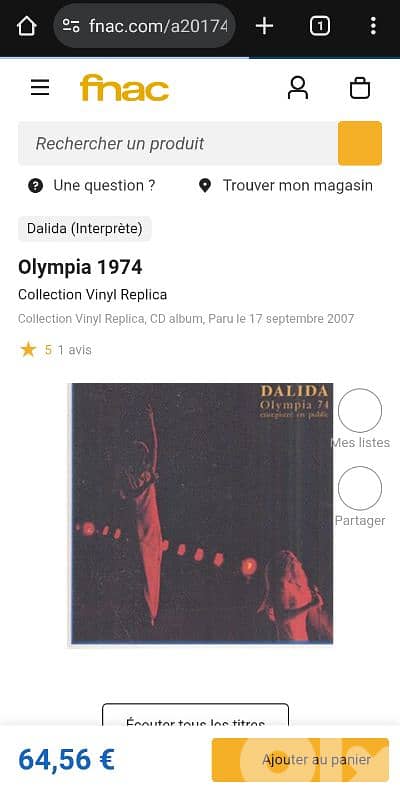 dalida Olympia 74 - 33 rpm gatefold 3