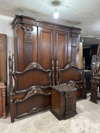 اوضة نوم تختين خشب زان ولاتي كلا