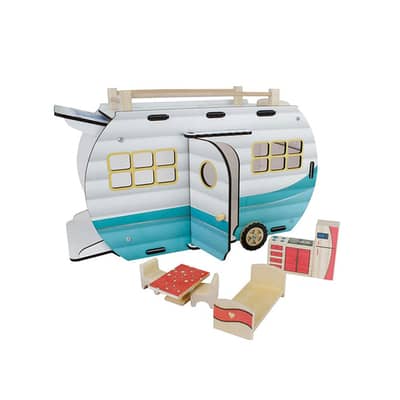 Wooden Play Caravan Toy Set for Children Creative Play - مجموعة مقطورة