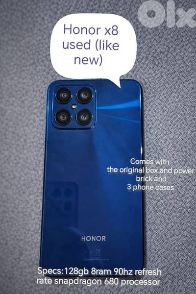 honor x8 used (like new)