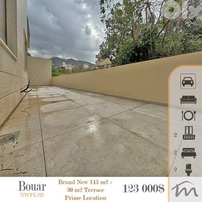 Bouar | Brand New 2 Bedrooms Apartment + 30m² Terrace | Prime Location