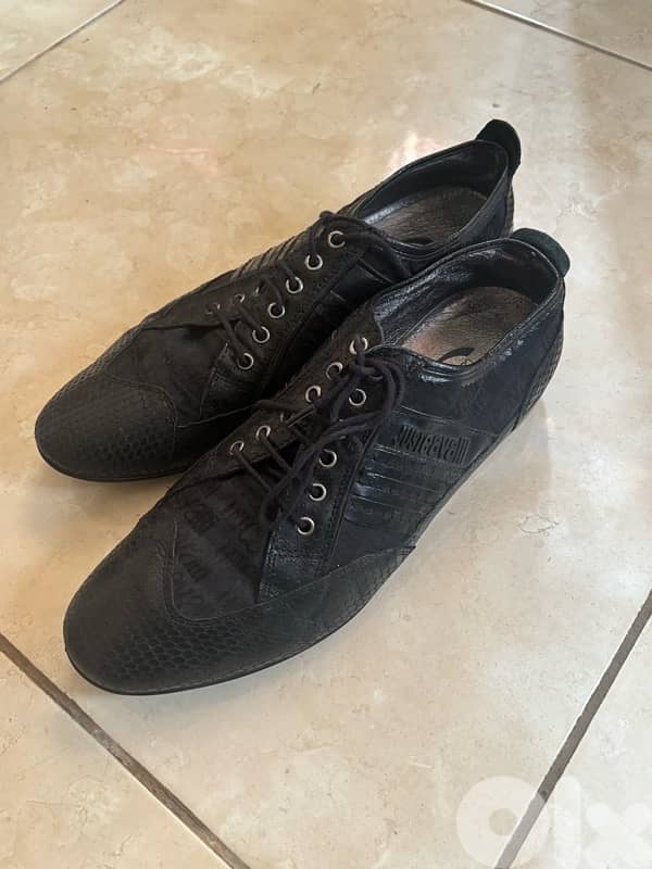 Just Cavalli Men’s Python-Embossed Leather Sneakers - Size 44 3