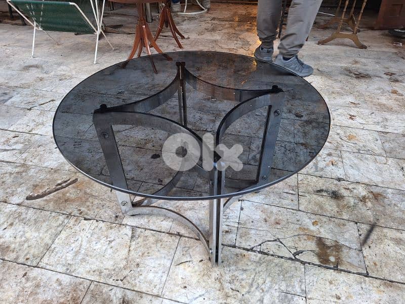 coffee table chrome seventies original 1