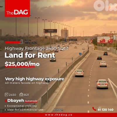 Highway Frontage 2450 SQM Land for Rent in Dbayeh أرض للايجار