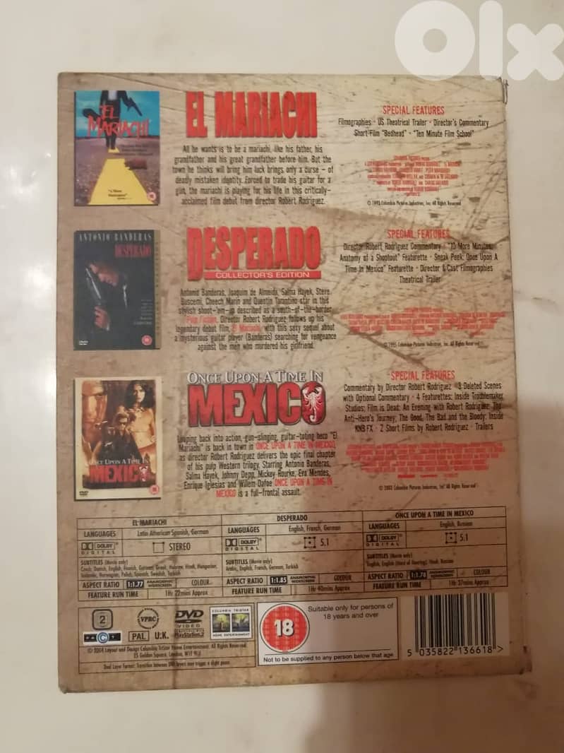 El Mariachi Desperado Once Upon A Time In Mexico 3 DVDs box set 2