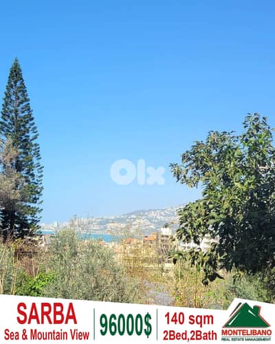 140 sqm Apartment For Sale in Sarba صربا with Sea & Mountain View