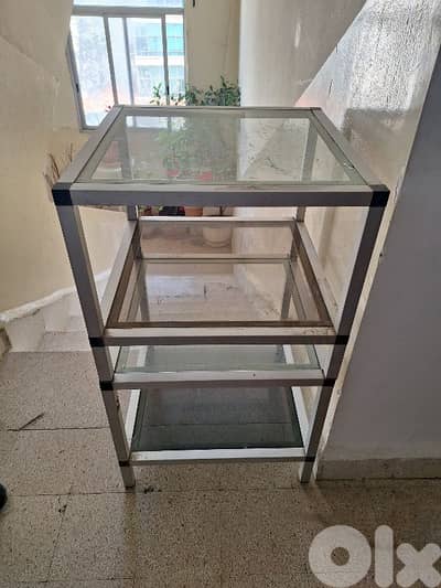 ٢ طاولة الومنيوم مع زجاج