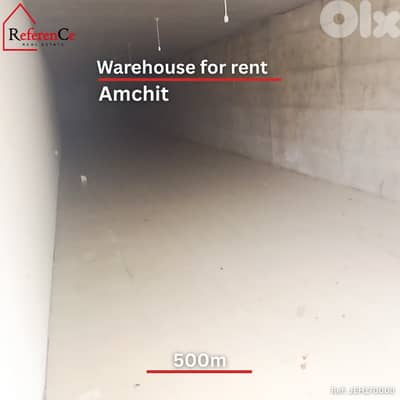 Huge warehouse for rent in amchit مستودع ضخم للإيجار في عمشيت