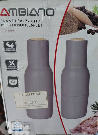ambiano salt & pepper grinders , sold /pc