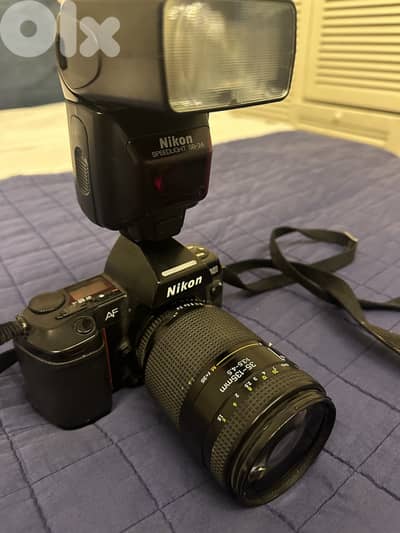 Vintage Nikon Film Camera Kit (F-801) + 35-135mm Lens + SB-24 Flash