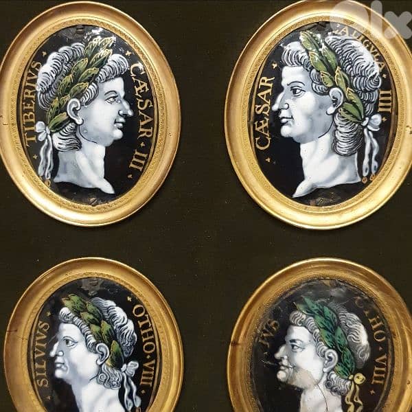 A Set of Twelve Grisaille Limoges Enamel Medallions 2