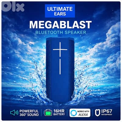 Ultimate Ears MEGABLAST Speaker Bluetooth and Waterproof