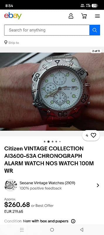 citizen prestige vintage rare watch 1
