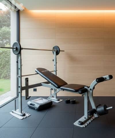 body building Bench, bar and weights included