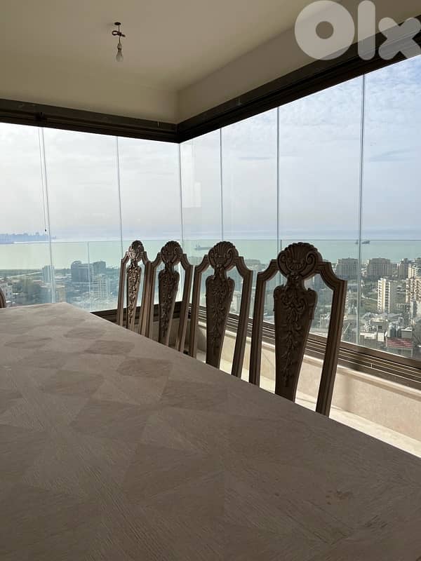 Antique French Oak Dining Set, Solid Sendyan & Large Matching Buffet 3