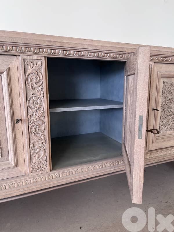 Antique French Oak Dining Set, Solid Sendyan & Large Matching Buffet 14