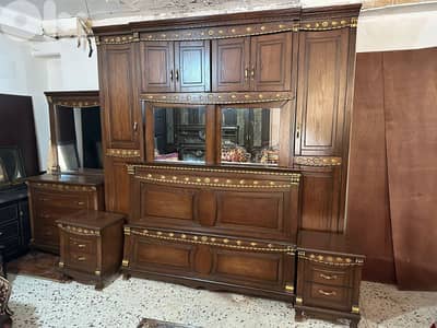 غرفة نوم خشب طبيعي لاتي وزان