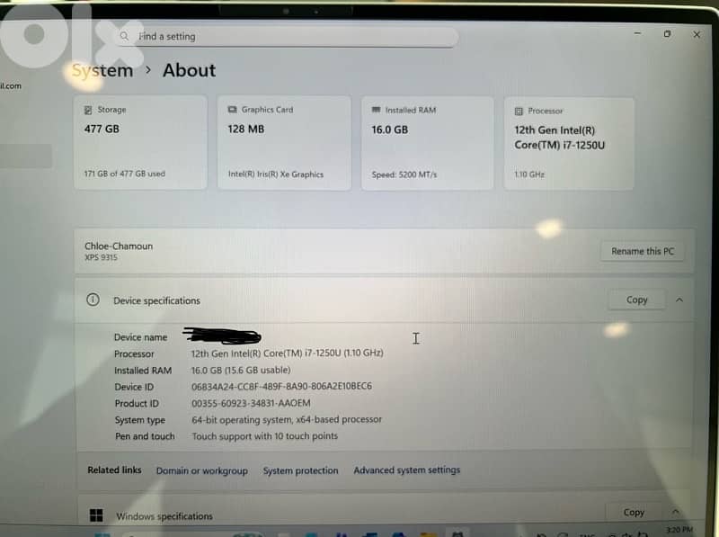 DELL LAPTOP XPS 13 9215 2