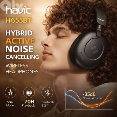 Havit H655BT Hybrid Active Noise Cancelling Wireless Headphones